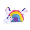 ZippyPaws Zippy Burrow Unicorns in Rainbow Dog Plushie