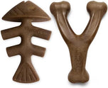 Benebone Dog Toy Fishbone & Wishbone Bacon Flavored 2 pack